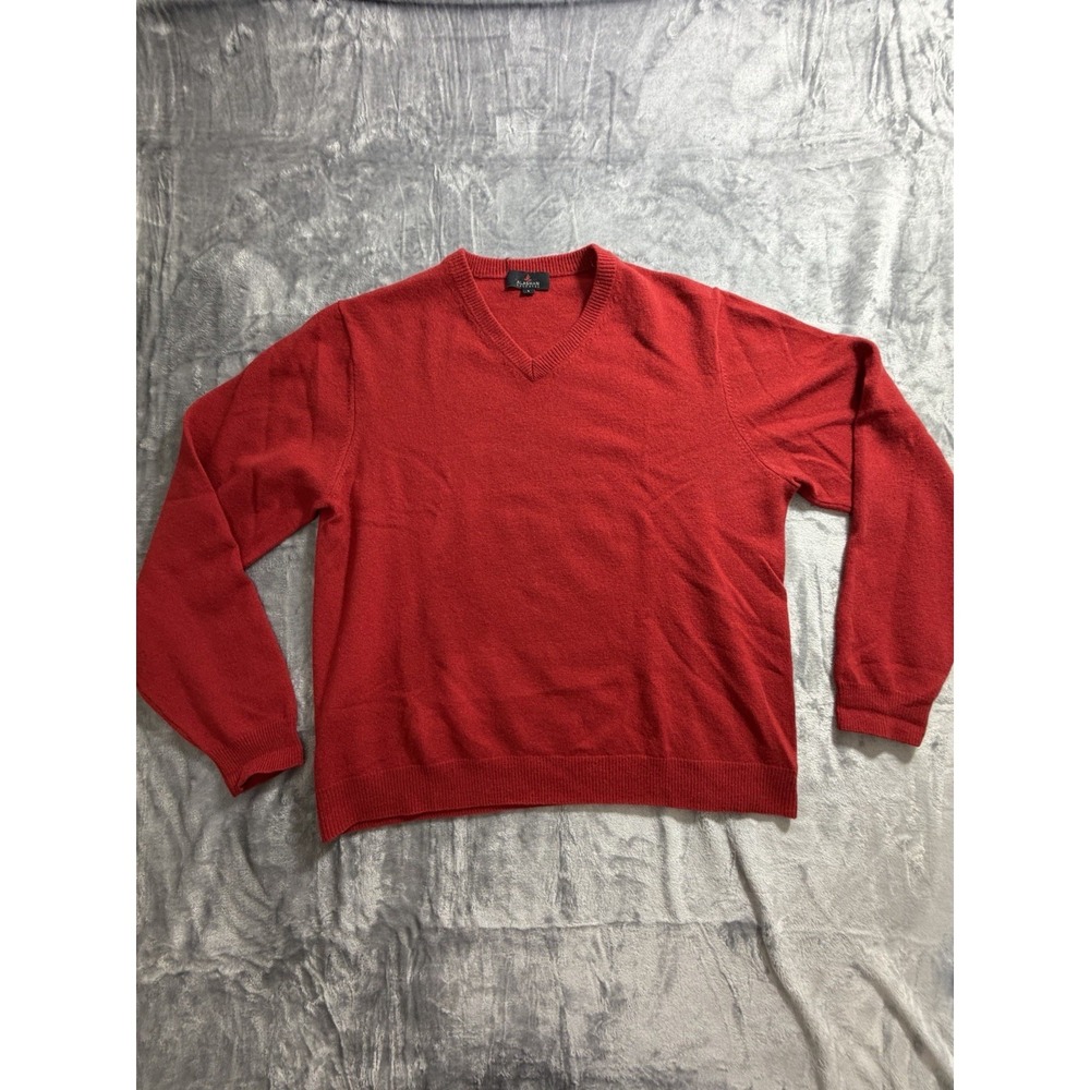 Alashan 100% Cashmere Red V Neck Sweater Women's Size Large